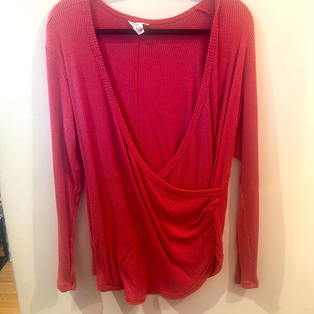 Caslon faux wrap knit sweater 2x